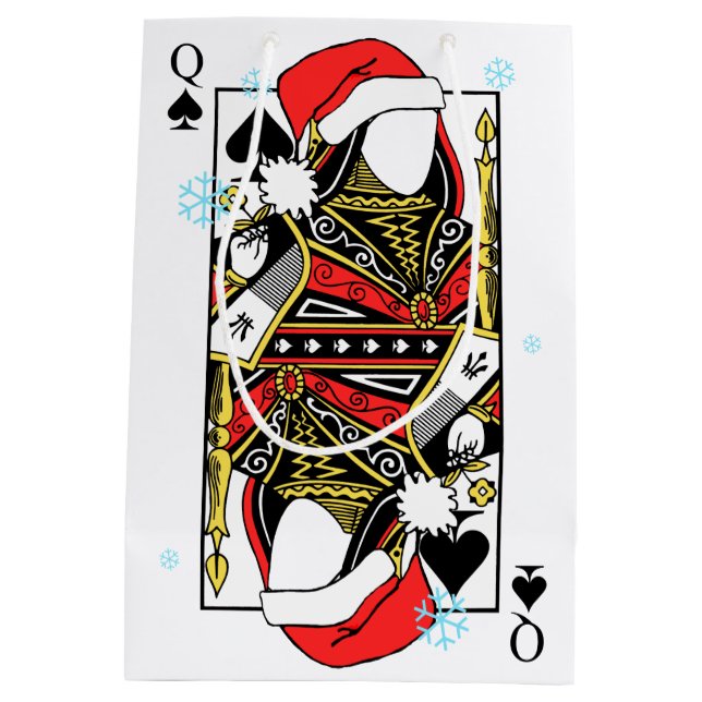 Merry Christmas Queen of Spades - Add Your Images Medium Gift Bag (Back)
