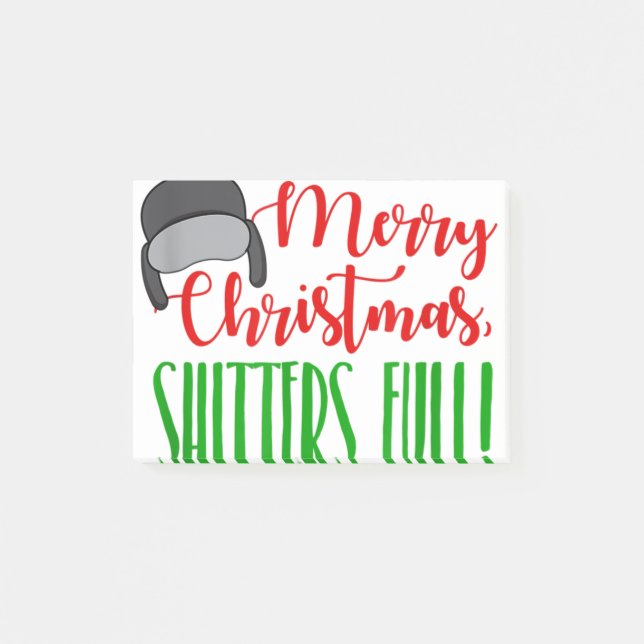 Merry christmas quote shitters full s mens post-it notes (Front)