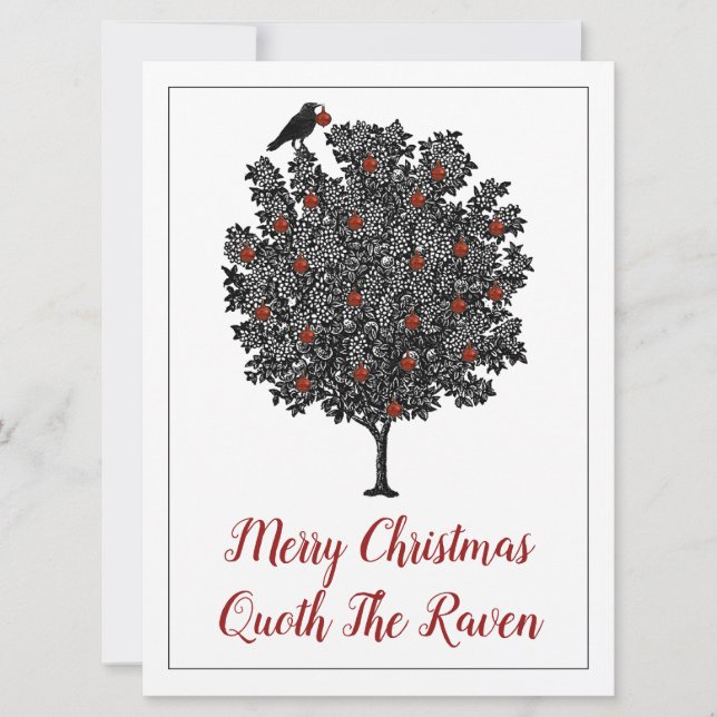 Merry Christmas Quoth The Raven Holiday Card (Front)
