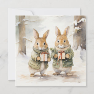 Merry Christmas Rabbit Card
