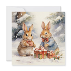 Merry Christmas Rabbit Card