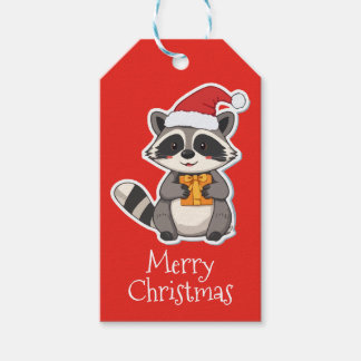 Merry Christmas Raccoon Gift Tags