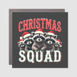 Merry Christmas Raccoon Santa Hat Lovers  Car Magnet