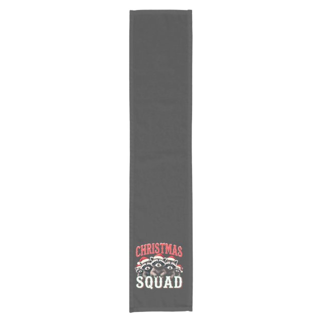 Merry Christmas Raccoon Santa Hat Lovers  Short Table Runner (Front)