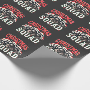 Merry Christmas Raccoon Santa Hat Lovers Wrapping Paper