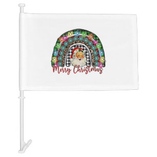 Merry Christmas Rainbow Car Flag