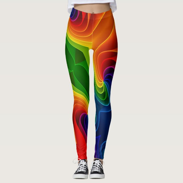 MERRY CHRISTMAS RAINBOW  LEGGINGS (Front)