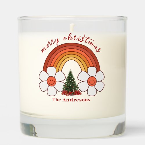 Merry Christmas Rainbow Personalized Scented Candle