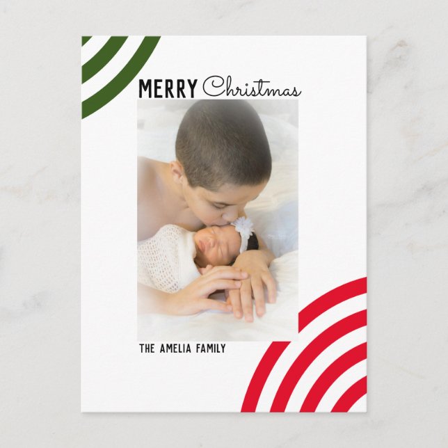 Merry Christmas Rainbow Photo Postcard (Front)