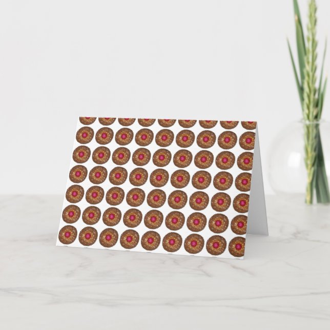 Merry Christmas Raspberry Linzer Torte Cookie Holiday Card (Front)