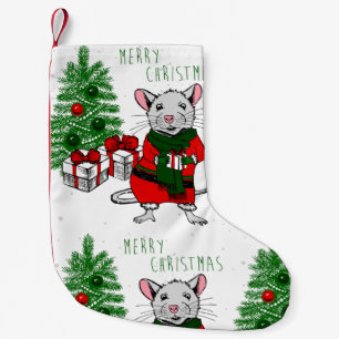merry christmas rat small christmas stocking