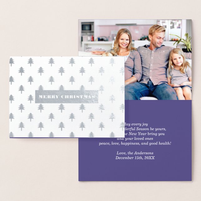 Merry Christmas. Real Foil Christmas Photo Cards (Display)