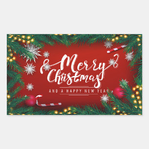 Merry Christmas Rectangular Sticker