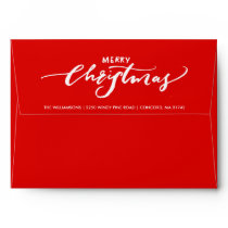 Merry Christmas Red 5X7 Custom Return Address Envelope Merry Christmas Red 5X7 Custom Return Address Envelope