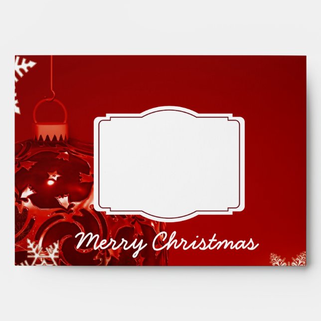 Merry Christmas Red 5x7 Holiday Envelopes (Front)