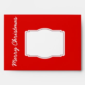 Merry Christmas Red 5x7 Holiday Envelopes by UniqueChristmasGifts at Zazzle