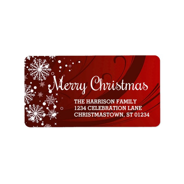Merry Christmas (red) Address Labels | Zazzle.com