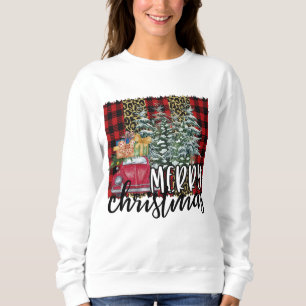 Merry Christmas Red and Black Buffalo Plaid Sweatshirt