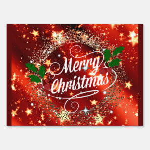 Merry Christmas, Red and Gold popular design, Sign