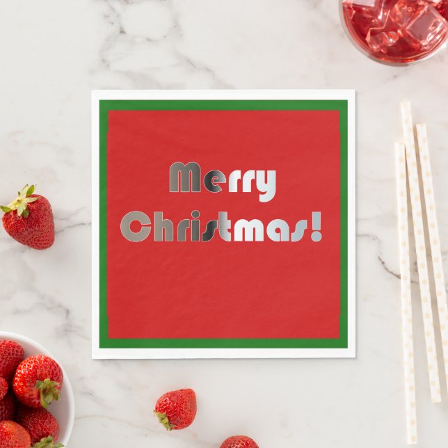 Merry Christmas Red and Green Napkins (Insitu)