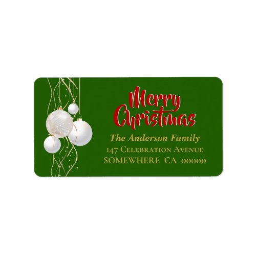 Merry Christmas Red and Green Return Address Label