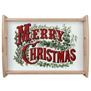 Merry Christmas - Red and Green Serving Tray