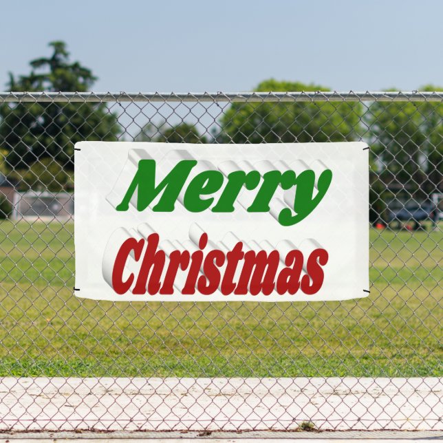Merry Christmas red and green typography Banner (Insitu)