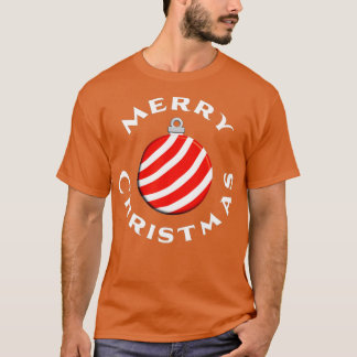 Merry Christmas Red and White Ornament  T-Shirt