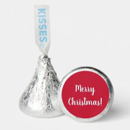 Merry Christmas Red and White Typography Festive Hersheys Kisses