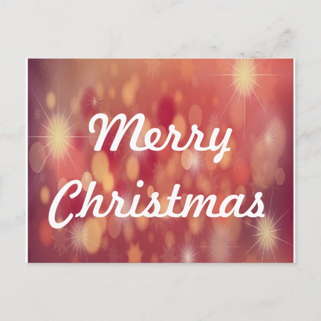 merry christmas red backdrop holiday postcard (Front)