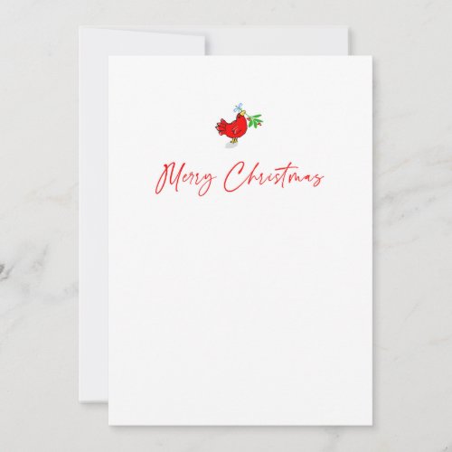 Merry Christmas Red Bird with Mistletoe Holiday Card