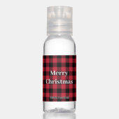 Merry Christmas Red Black Buffalo Check Hand Sanitizer (Front)