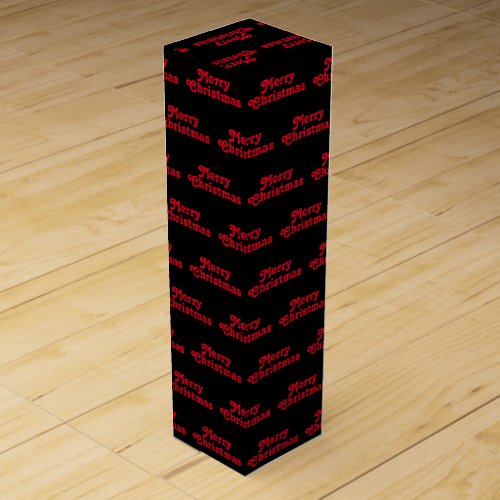 Merry Christmas red black Holiday Gift Wine Box