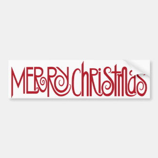 Merry Christmas Red Bumper Sticker