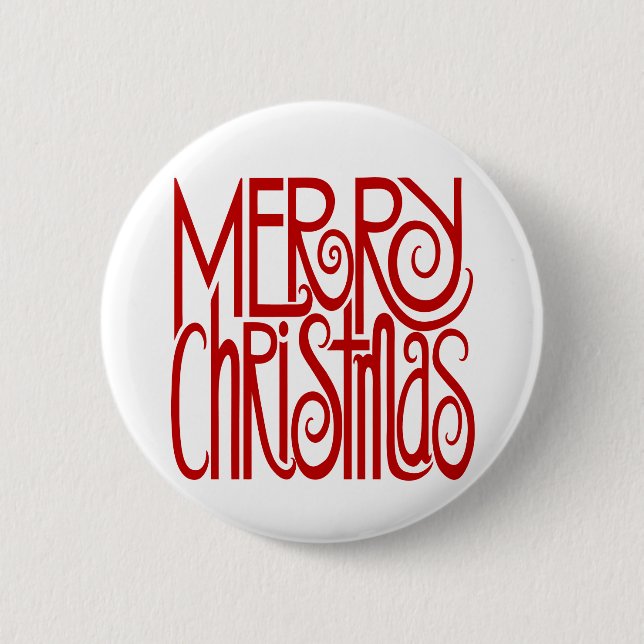 Merry Christmas Red Button (Front)