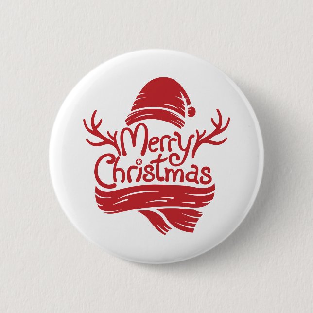Merry Christmas red Button (Front)