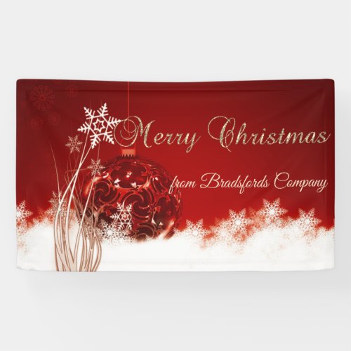 Merry ChristmasRed Christmas Ball Banner