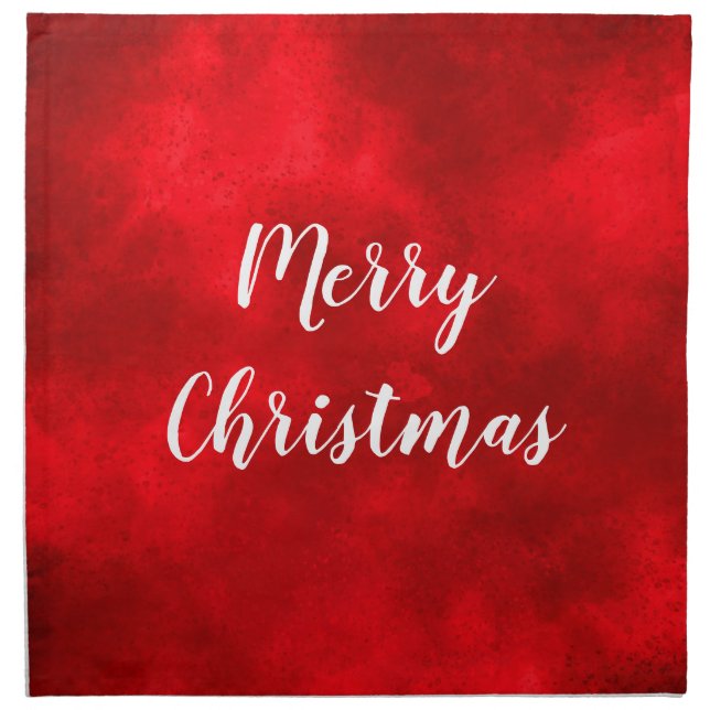 Merry Christmas Red Cloth Napkin (Front)