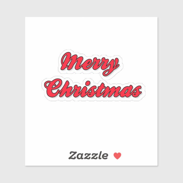 Merry Christmas Red Cursive Sticker (Sheet)