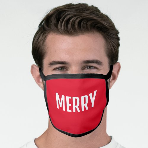 MERRY CHRISTMAS RED Face Mask