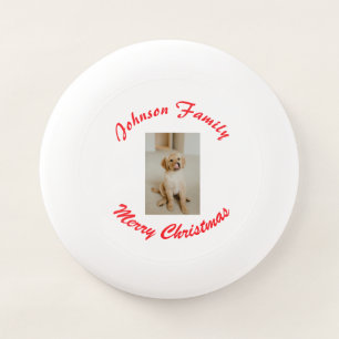 merry christmas red family name pet photo animal m Wham-O frisbee