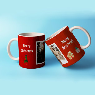 Merry Christmas Red Family Photo  Coffee Mug