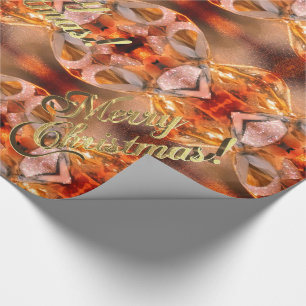 Merry Christmas Red Faux Gold Script Elegant Chic Wrapping Paper