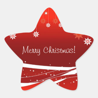 Merry Christmas red gifts Star Sticker