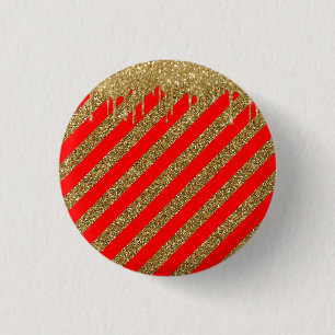 Merry christmas - red glitter strip button