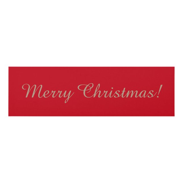 Merry Christmas! Red Gold Brown Matte Wall Text Panel Wall Art (Front)