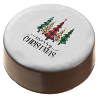 Merry Christmas Red Green and Black Plaid Trees  Chocolate Covered Oreo