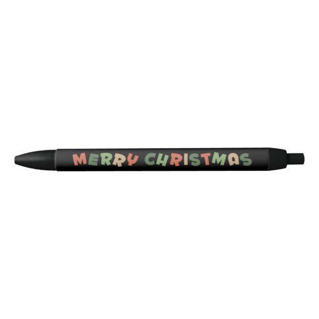 Merry Christmas red, green, black and brown text Pen (Front)