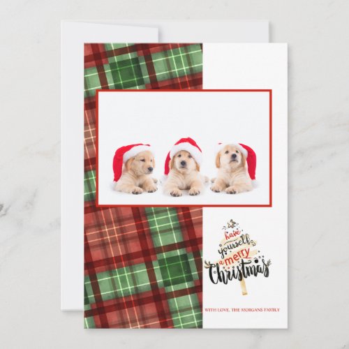 Merry Christmas Red Green Buffalo Plaid Photo