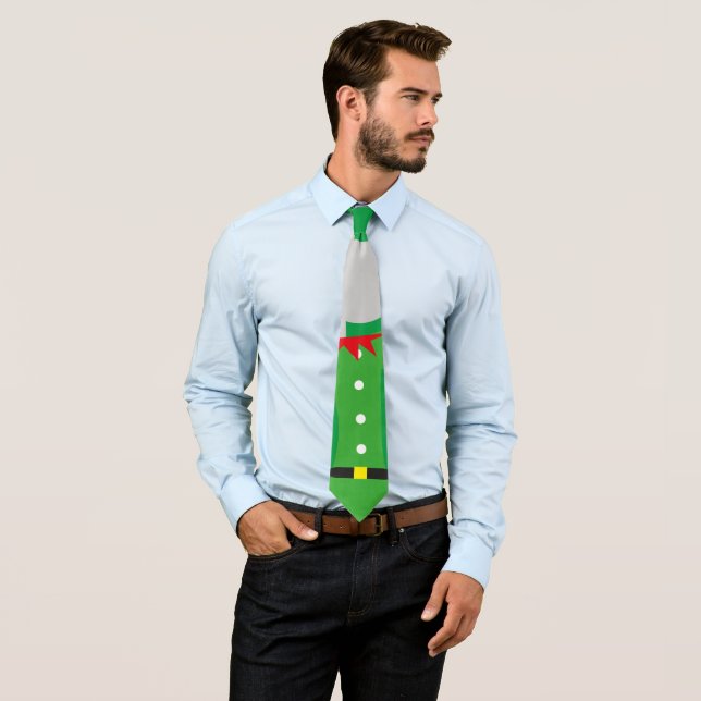 merry christmas red green elf character neck ties (In Situ)